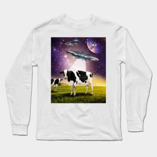 Cow UFO Abduction Long Sleeve T-Shirt